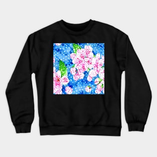 Cherry blossom and polka dots grandmillennial style pattern Crewneck Sweatshirt